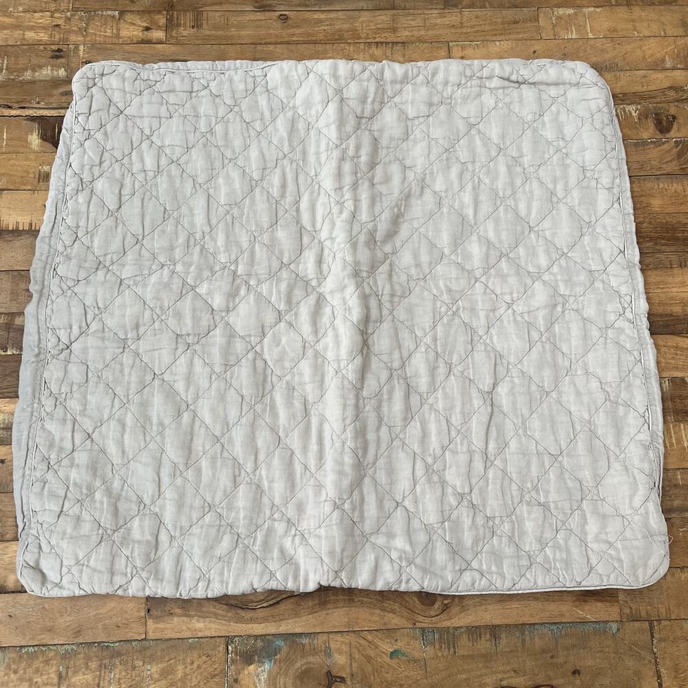 Restoration Hardware Garment Dyed Diamond Quilted Taupe Euro Pillow Sham